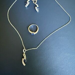 Elegant Silver and Blue Jewelry Set